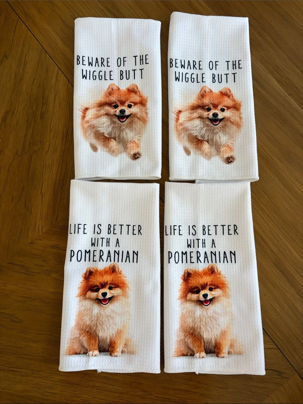 Pomeranian Kitchen Towels Set of 4. NWOT!